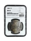 1886  Morgan silver dollar NGC MS63 toned