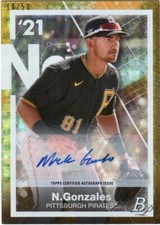 2021 Bowman Platinum Precious Elements Autograph #PE23 Nick Gonzales #18/50