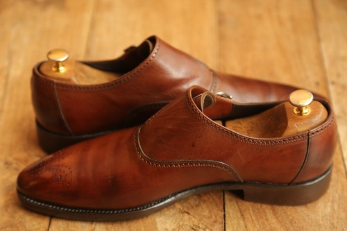 Ermenegildo Zegna XXX Tan Brown Leather Monk Shoes UK 9.5 EE US 10.5 EU 43.5 - Picture 7 of 12