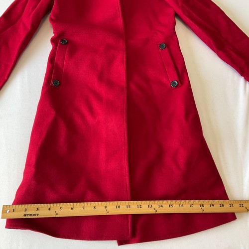 Josephine Long Wool Coat Womens Size S Red Long Sleeve Lined Pockets Button - Picture 8 of 23