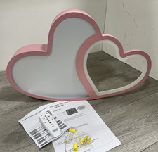 Miumaeov 55cm Double Heart Modern Ceiling Light with Remote Control 
