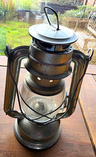 Vintage Feuerhand 275 Baby kerosene hurricane lantern.