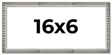16x6 Frame Silver Grey Distressed Solid Wood Picture Frame  0.75 Inch Moulding