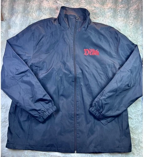 Sport-Tek Liquid Death Windbreaker Jacket Mens 2XL Black Red Logo Full Zip. A32 video thumbnail