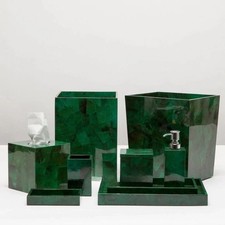 Luxury Labradorite Gemstone Bathroom Set 7-Piece Handcrafted Natural Stone Dec