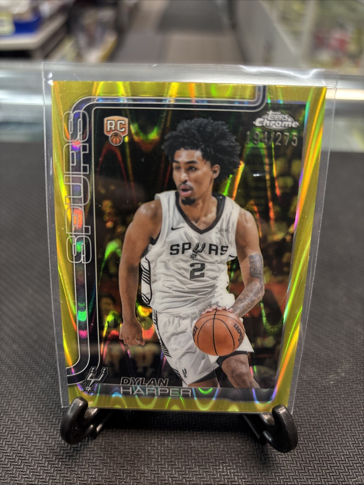 2025 Topps Chrome Dylan Harper Rookie /275 Yellow RayWave #252