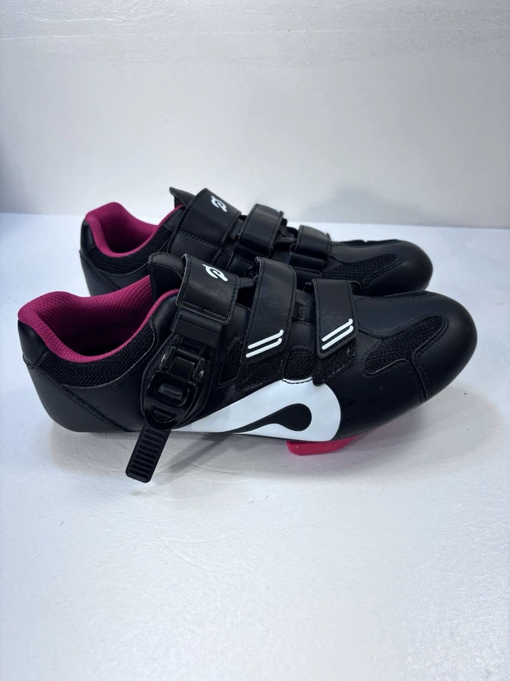 Zapatos de ciclismo Peloton - talla 39 EE. UU. para mujer talla 8,5. Hombres 6.  Con tacos negro rojo Foto 3 de 4