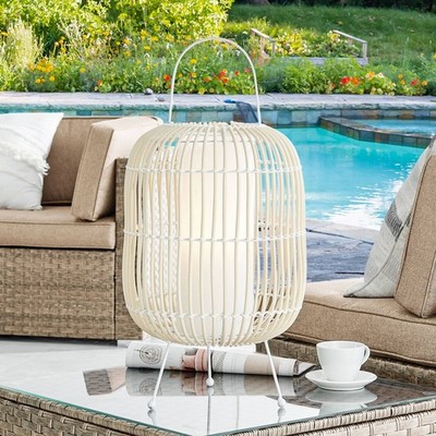 Lite Source Clement White Battery Powered Outdoor LED Cordless Table Lamp