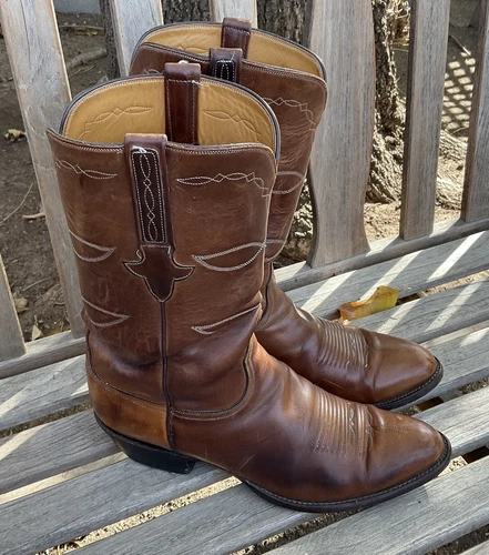 Lucchese Cowboy Boots L156464 Mens Embroidered Brown Leather Western 11.5 B - Picture 2 of 16