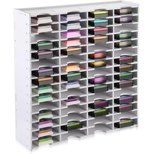 60 Grid Ink Pad Storage Holder Stamp Organizer Home Office Craft Rack White