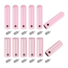 12Pcs 2 Style 20mm/25mm Metal Aglet with Screw, Pink