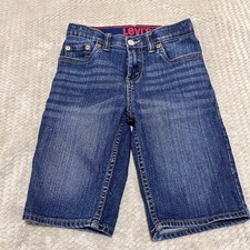 Levi's Boys Denim Jean Blue Jean Shorts Adjustable Waist Size 10