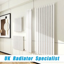 White Designer Oval Column Radiator Vertical Horizontal Central Heating Rads