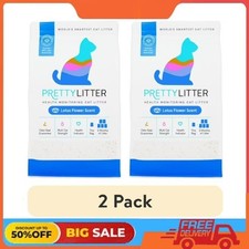  2 pack PrettyLitter Health Monitoring Cat Litter, Lotus Flower Scent, 8lb