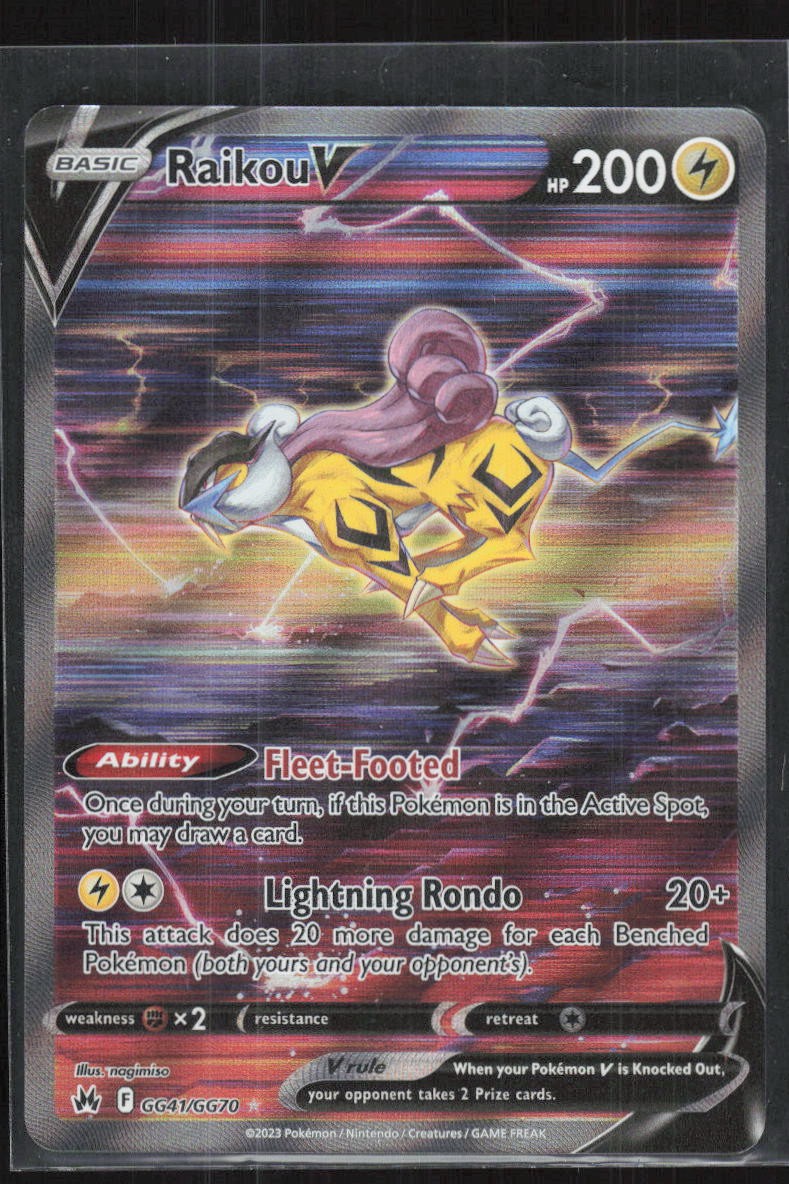 Raikou V Ultra Rare Crown Zenith: Galarian Gallery GG41/GG70 NM