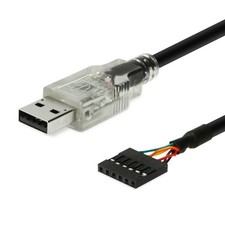 USB to TTL Serial Adapter Cable 3.3V, Activity LED's, FTDI FT232QR Chip, 6 Pi...