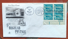 SANTA FE NEW MEXICO PALACE OF THE GOVERNORS 1960 ARTCRAFT CACHET FDC PLATE#BLOCK