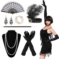 Women 1920's Charleston Gatsby Flapper Accessories Costume Fancy Dress Cosplay