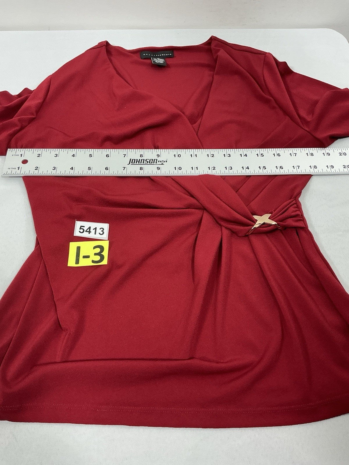 Womans Grace Elements Pullover Wrap Blouse XL Mar… - image 5