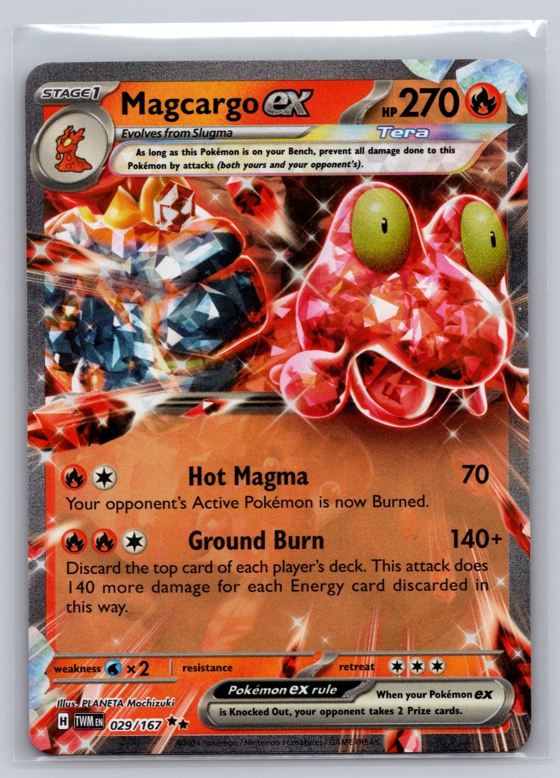 Pokemon Magcargo ex - 029/167 Double Rare SV06: Twilight Masquerade 029/167 NM