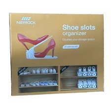 Neprock Shoe Slots Organizer 20 Pack Adjustable Shoe Rack Stacker Storage Read