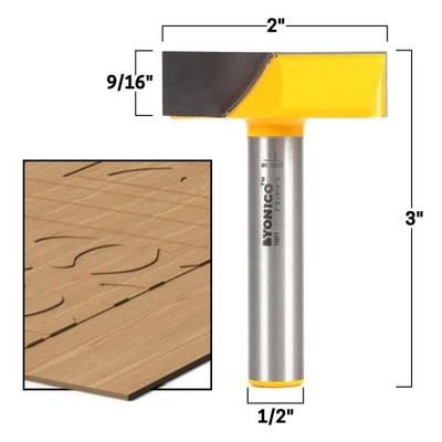 2'' Diameter Bottom Cleaning Router Bit - 1/2'' Shank - Yonico 14871