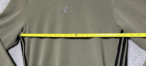 Adidas Felpa Uomo Media Verde Primegreen Girocollo Pullover Tre Righe - Foto 6 di 8