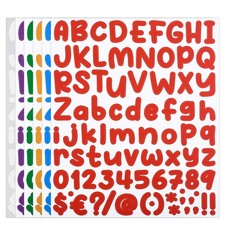 6 Sheets Alphabet Letters Numbers Stickers Set Self Adhesive Decal Multi-color