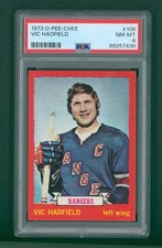 1973 O-Pee-Chee Hockey Card - #108 Vic Hadfield, PSA 8 NM/MT