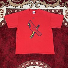Vintage Y2K Majestic St Louis Cardinals MLB Baseball Red T Shirt Size L