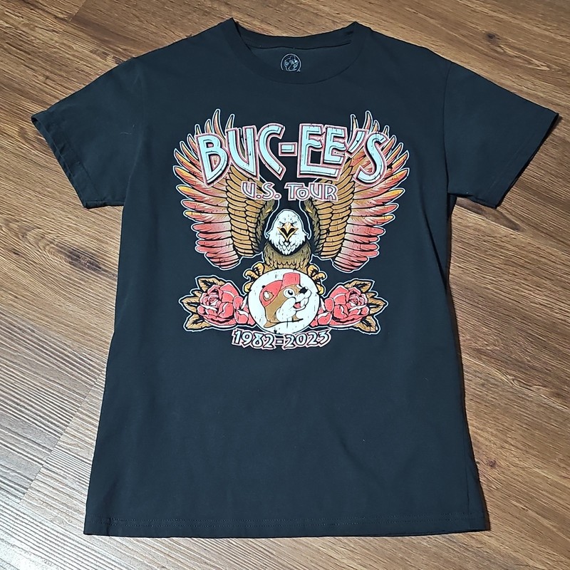 Buc-ee's US Cities Tour 1982-2023 Graphic Tee Bucee’s Black T Shirt  Size S