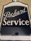 Vintage Double Sided Porcelain Steel Packard Service Car by Don Sommer Last One