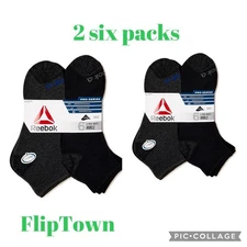 Reebok Men's Pro Series Low Cut Lycra Socks, Two (6 Pack)  Size 6-12.5 Shoe