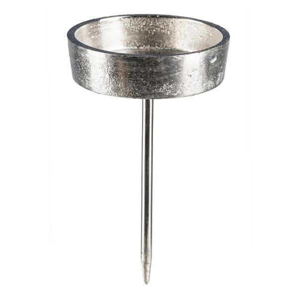 Aluminium Kerzenpick, Kerzenhalter FüR Adventskranz, Kerzenteller. Ø6,5Cm Silber-image