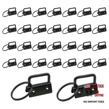30 PCS Key Fob Hardware with Rings  1 Inch Keychain  Blue-Brown