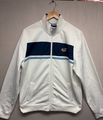 Hollister Athletics Full Zip Track Jacket Mens White Long Sleeve Streetwear XL