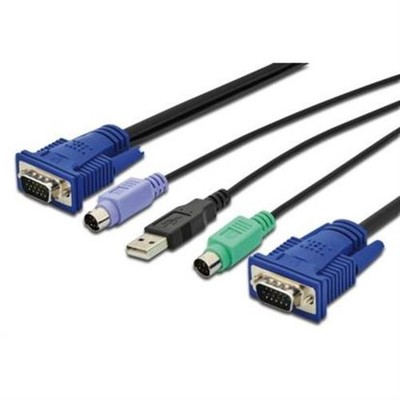 DIGITUS KVM Kabel PS/2 für KVM Konsolen 5m VGA USB Octopus Kabelsatz Mouse