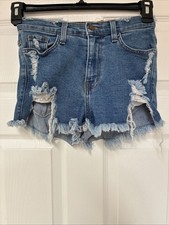 Vibrant MIU distressed denim jean shorts size S made in USA women juniors girls