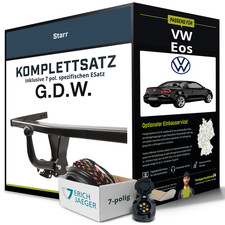 Für VW Eos Typ 1F7,1F8 Anhängerkupplung starr +eSatz 7pol 03.2006-12.2010 AHK
