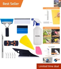 Complete Window Tint Squeegee Kit with 500ml Spray Bottle - 9 Professional Tools