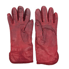 Lord  Taylor Gloves Womens Size Large Leather Red Stained Wrist VTG READ