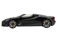1/18 Bugatti W16 Mistral Black with Yellow Interior – Top Speed Diecast Model