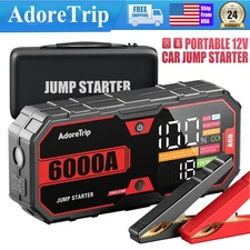 Car Jump Starter 6000A Booster Jump Box Power Bank Battery Supersafe LCD Display