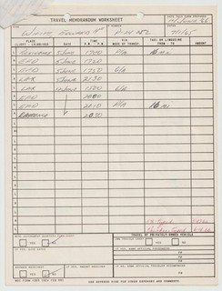 Ed White Handwritten NASA Expenses Form American Astronaut Apollo 1