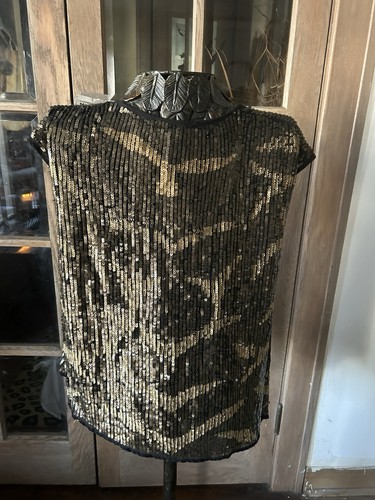 Camisa Zara Colección Lentejuelas Mujer Talla M NEGRO DORADO NUEVO CON ETIQUETAS Asimétrica Bling!!�� - Imagen 4 de 12