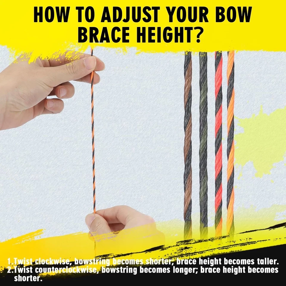 Lightning Archery D97 Flemish Twist Bow String 60" 16 Strand Black Brown NEW - Image 3 of 4