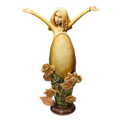 Enesco Blooming Wild Figurine  BIRTHDAY'' by Karen Hahn Resin 2005 10.5in