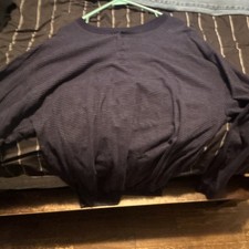 Hanes Beefy-T Men's 2XL Striped Thermal Long Johns Blue