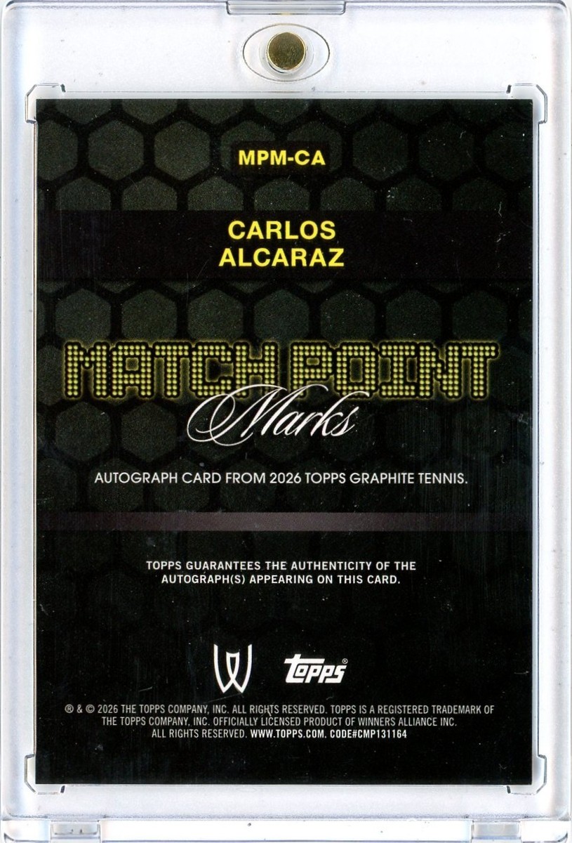 2026 Topps Graphite Tennis Carlos Alcaraz Auto /25 Match Point