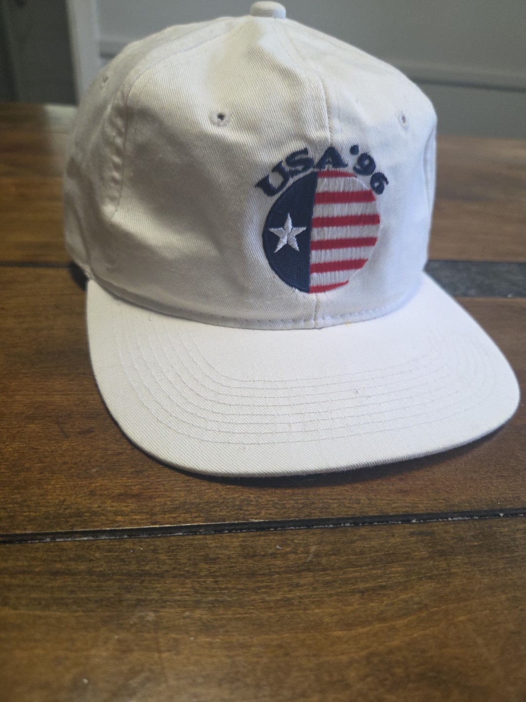 Vtg 90s USA 96 Atlanta Summer Olympics Strapback Hat Pioneer Industries  White image 2